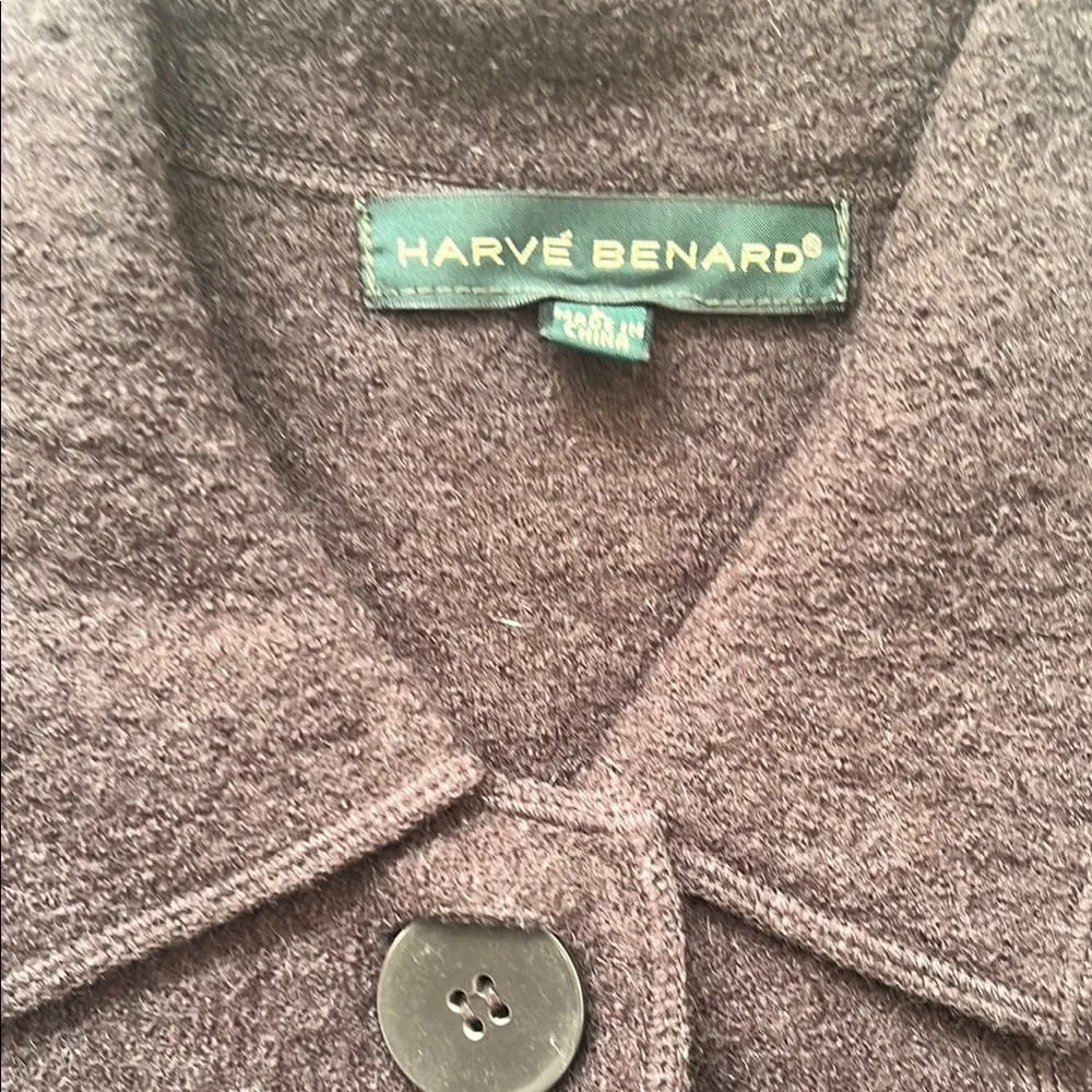 Harve Benard Brown Pea Coat Timeless Classic Style 100% WOOL